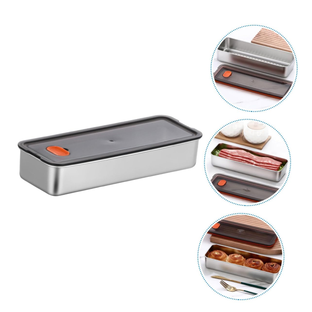 PRETYZOOM 5 Unidades De Caja De Tocino De Carne Contenedor De Almacenamiento Hermético Caja De Almacenamiento Para Refrigerador Contenedores Sellados Para Alimentos Contenedor Hermético
