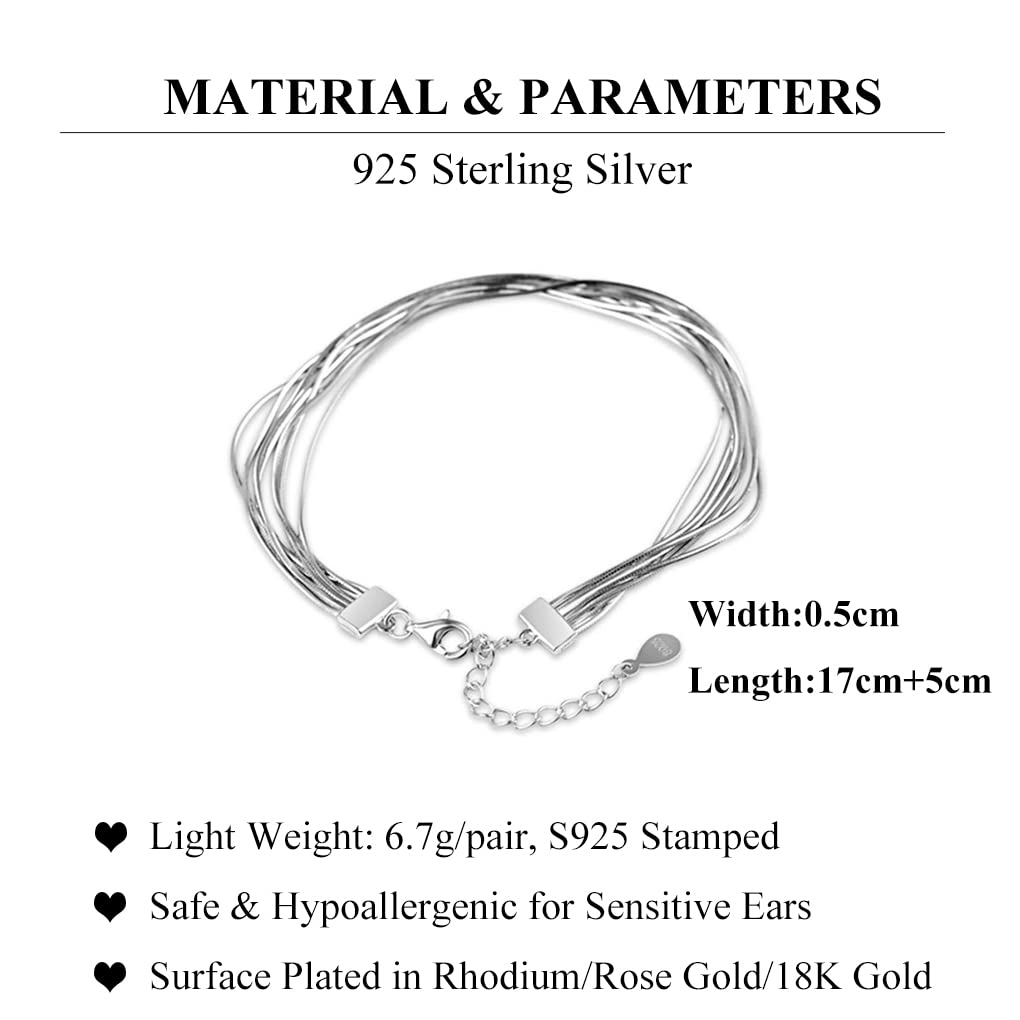 SLUYNZ Pulsera de Eslabones Elegantes de Plata de Ley 925 para Mujeres Adolescentes Niñas Pulsera de Serpiente