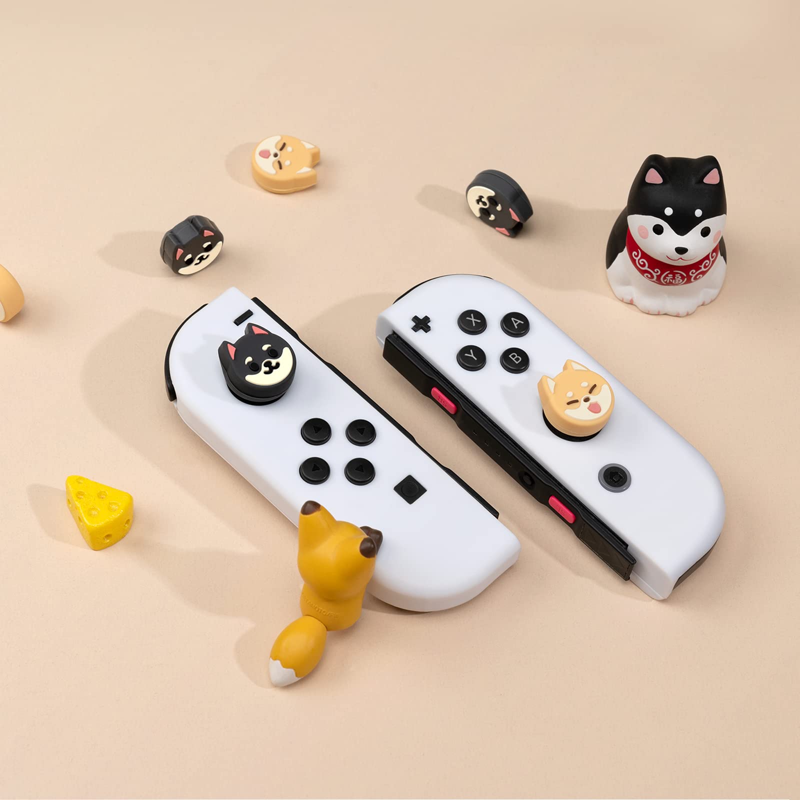 Nintendo Switch - shiba Amazon.com: GeekShare Cute Animal Theme Thumb Grip Caps