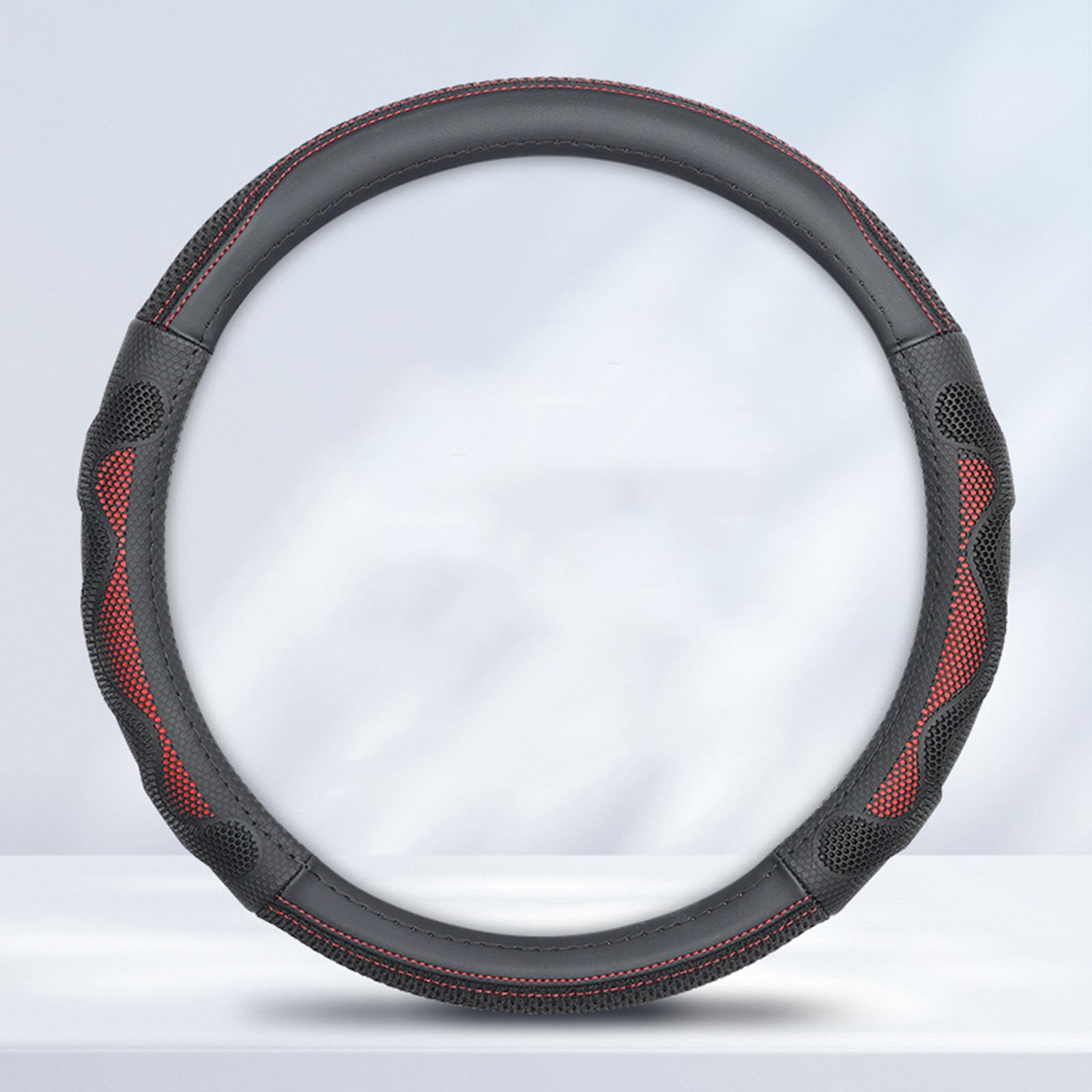 Rsehb A-Blackred Car Steering Wheel Cover,Steering Wheel Protection Cover,For Mitsubishi Colt Lancer Asx Eclipse Cross Outlander L200,Anti Slip Breathable Car Steering Wheel Protection Cover