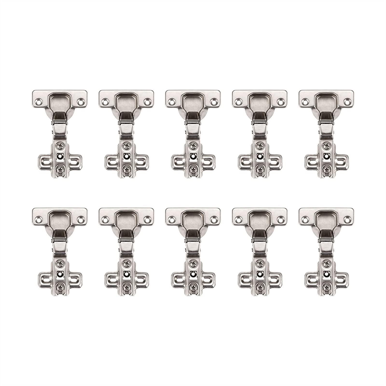 Nvsfzgiyg A 10Pcs Hinge,Diy Stainless Steel Cabinet Door Hinges Soft Close Kitchen Cupboard Furniture Full/Embed( 10Pcs)