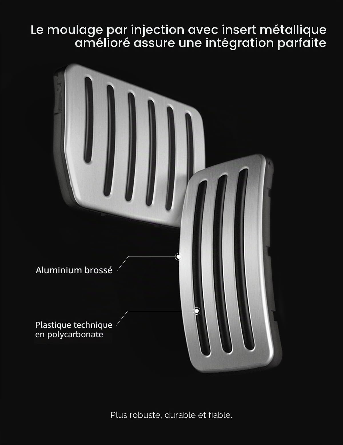 TPARTS Ensemble de pédales de Frein et d'accélérateur en Aluminium pour Tesla Model 3 Highland 2024+/Model Y Juniper 2025 + Accessoires de Protection antidérapants pour pédale de Rechange