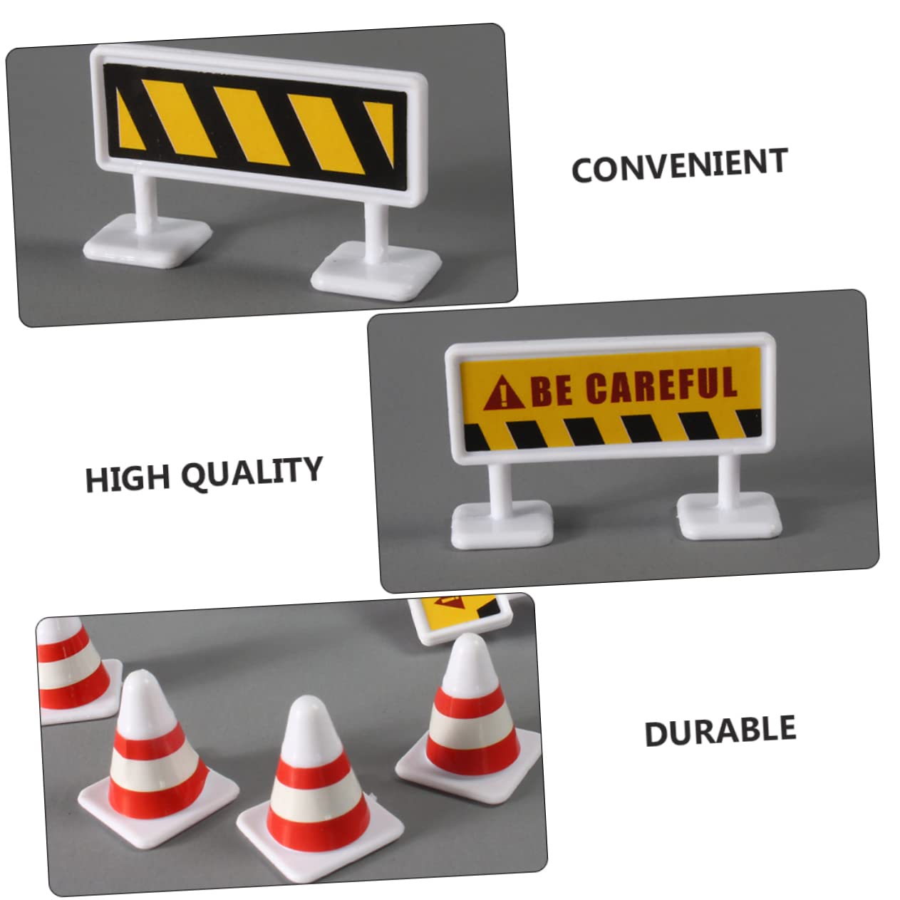 Jouet Signalisation Routière Kichouse - Panneaux Miniatures, Barricades - Éducatif Circulation Pour Enfants