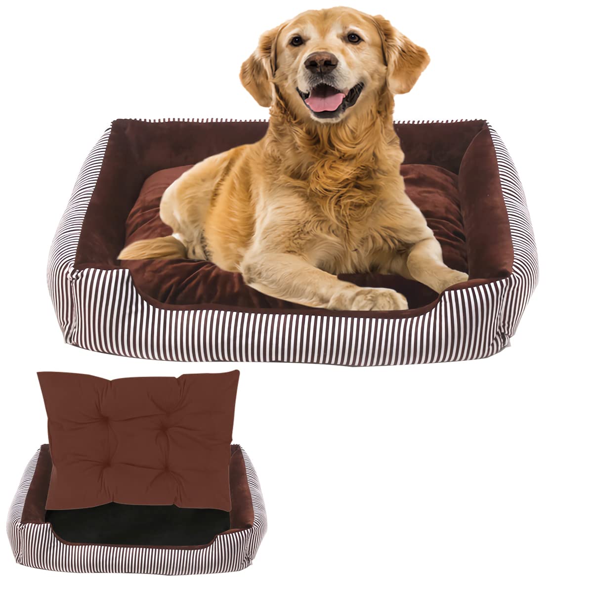 Dog Bed for Large Dogs Cats Pet Sofa Lounger Bed Puppy Couch with Removable Cushion Pad Big Cat Kennel Cot, Medium Large Adult Dogs Puppy Kitten Sleeping Mattress Indoor Outdoor Soft Non-Slip Pet Bed