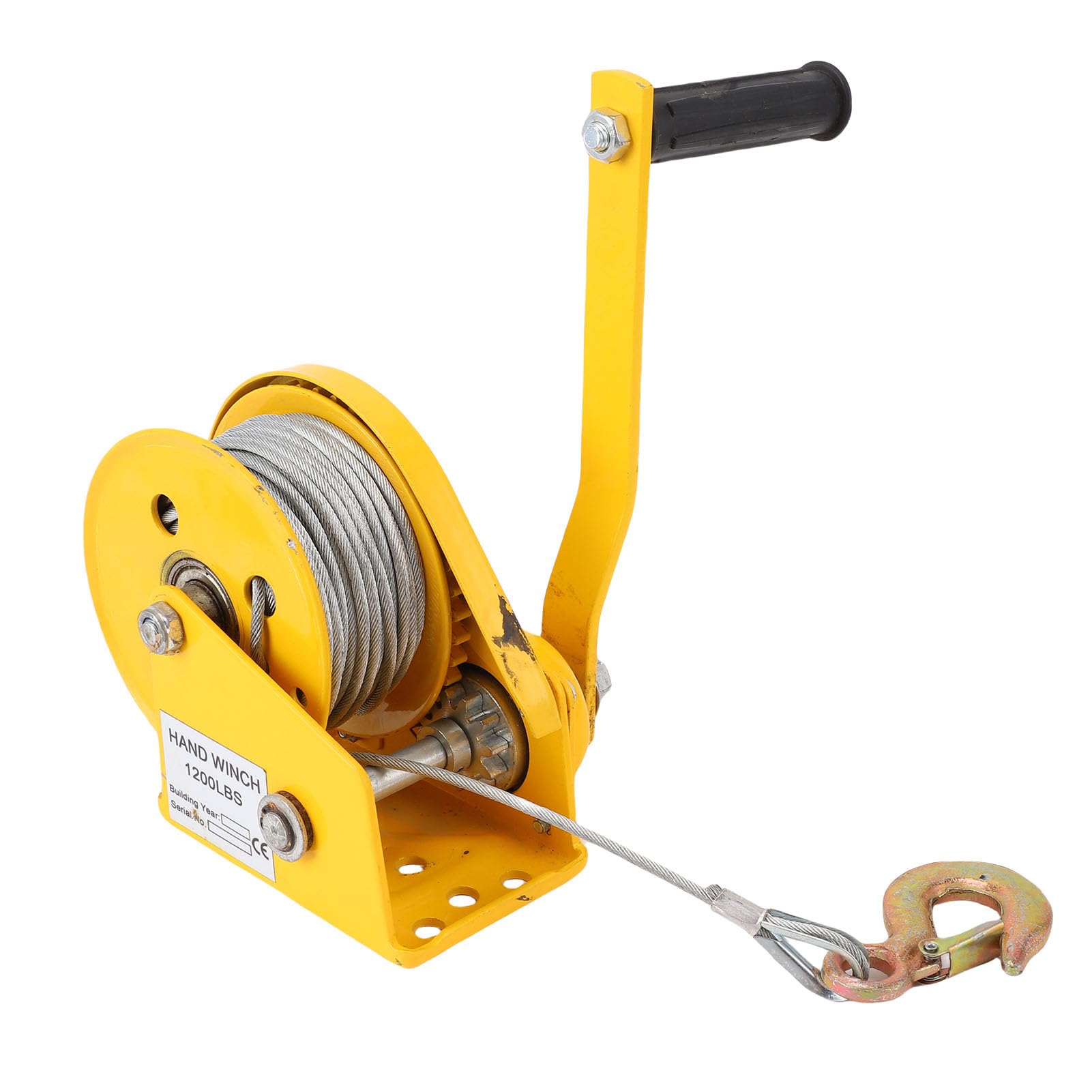 Auto Hamure Hand Winch 1200 Funtów, Stalowa Wciągarka Kablowa z Uchwytem do Przyczep, Przyczepami i Używaniem Morskim