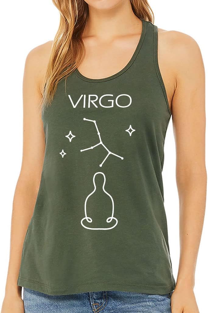 Virgo Design Women's Racerback Tank - Zodiac Sign Tank Top - Art Print Workout Tank