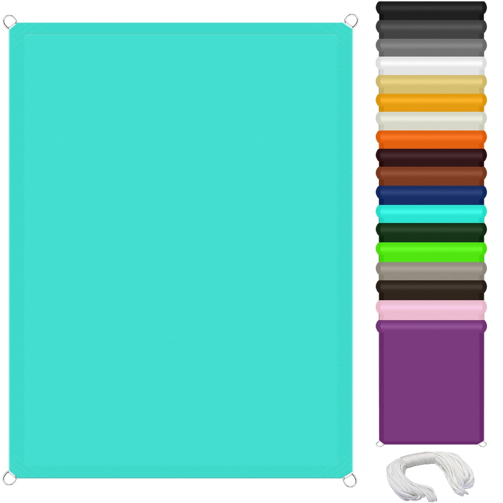 Voile d'ombrage rectangulaire 6x9m bleu ciel imperméable et anti-UV pour grand jardin