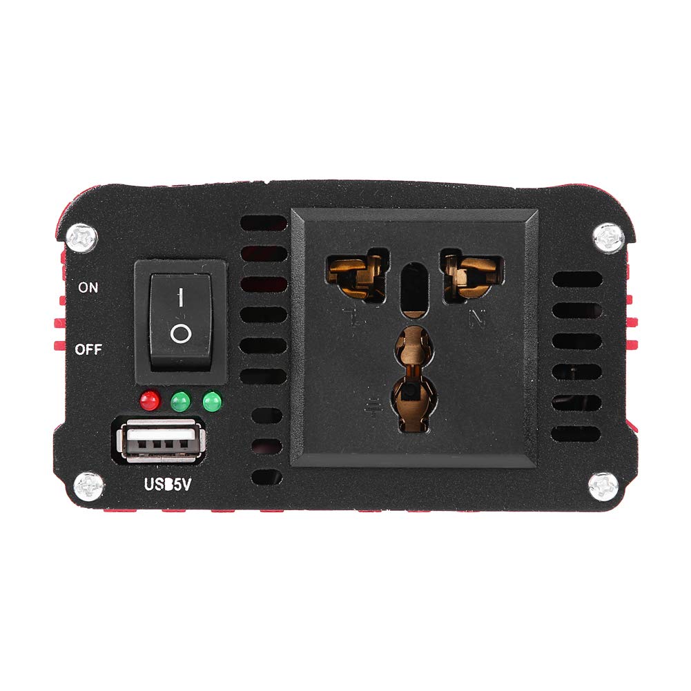 Qiilu Inversor de Corriente 1500W para Coche, Transformador De 12v A 220v Convertidor Onda Pura sinusoidal con Puertos USB De 3,1