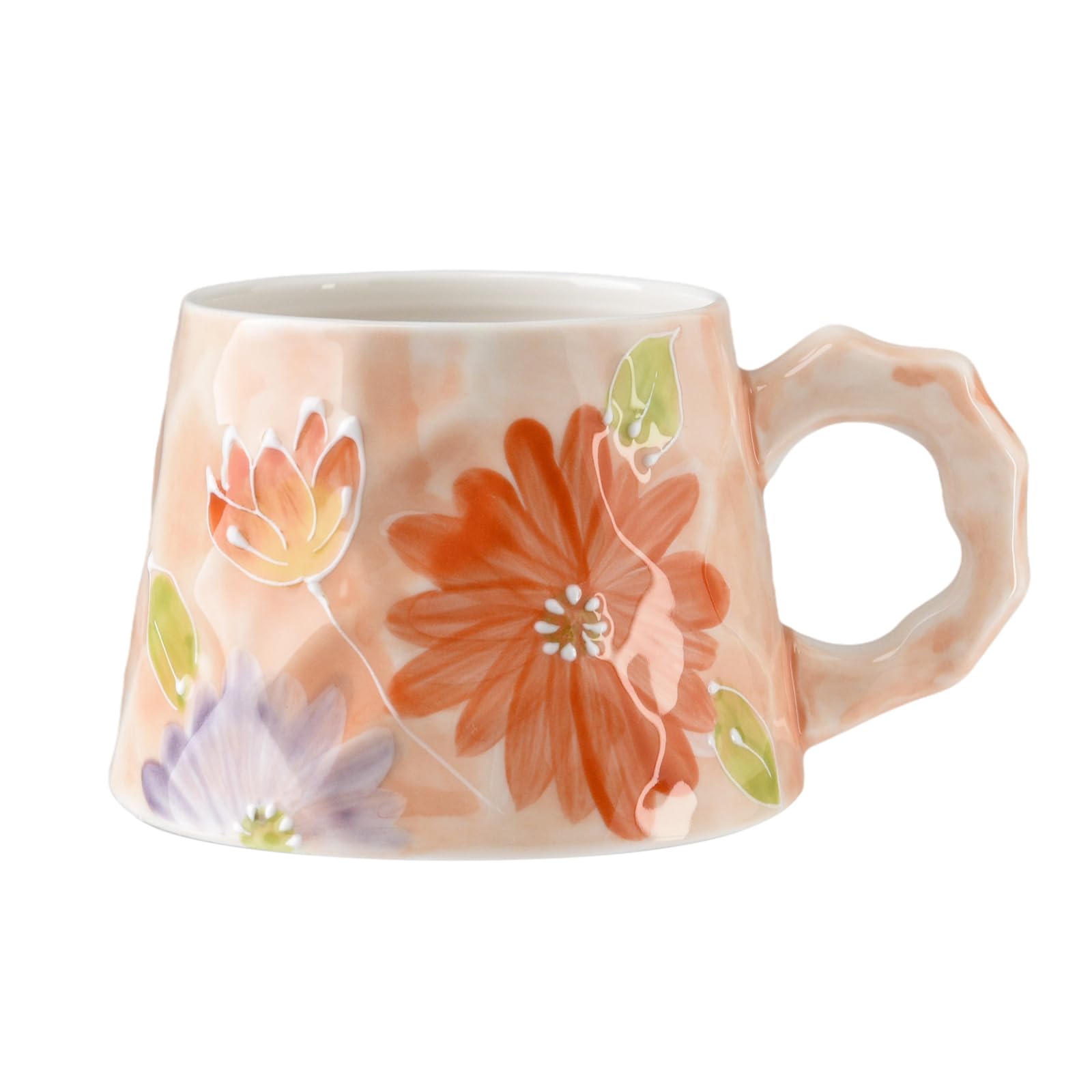 13oz Hand-Painted Ceramic Mug - Enlarged Thick Base, Bamboo-Inspired  Handle, Unique Gift For Her/Him 13 Oz Enlarged Base Mug