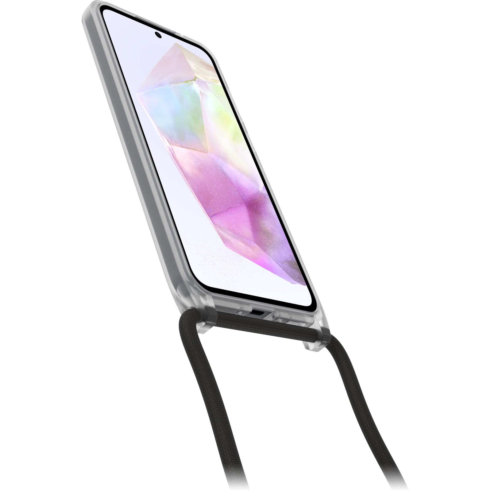 OtterBox Cover React Necklace per Samsung Galaxy A35 5G, resistente a shock con cordino a collana, adattabile e intercambiabile, testata a norme MIL STD 810G, Trasparente - Senza Retail Package