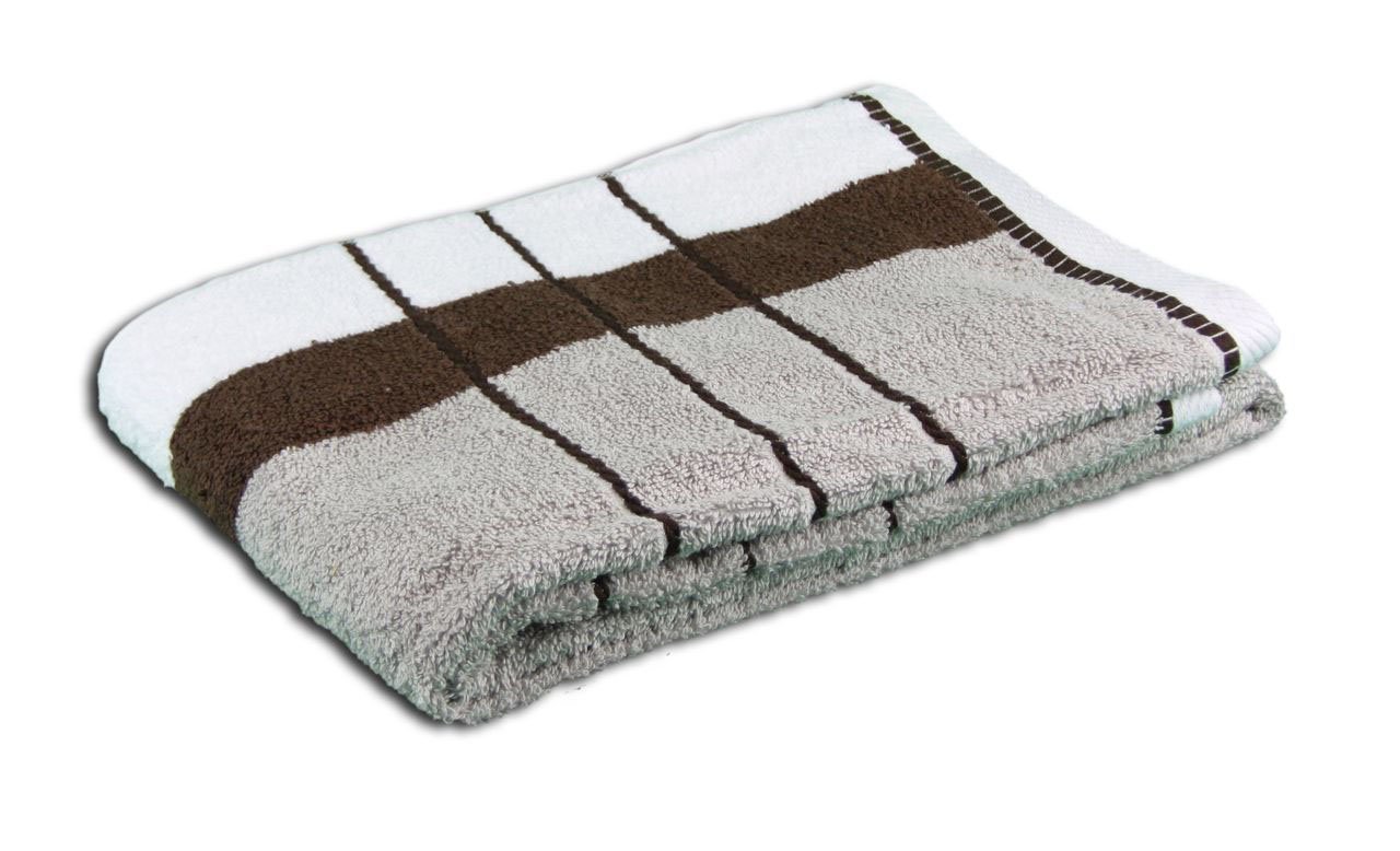 Gözze - Beach Towel, 100% Baumwolle, Berlin, Striped, 70 x 140 cm - Taupe/Chocolate