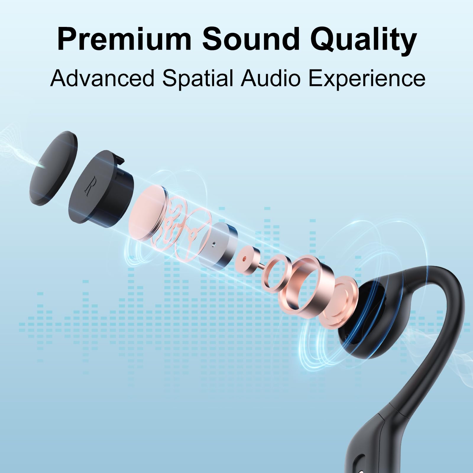 HIFI WALKER Auriculares Natacion Sumergibles, MP3 Acuaticos para Natacion IPX8 Resistente al Agua, Reproductor de música 32G, Bluetooth 5.3 Auriculares Sport de conducción ósea para Correr, Nadar