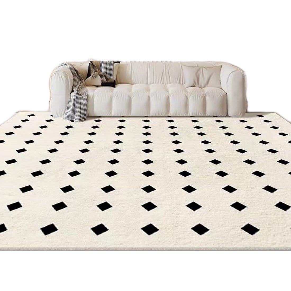 Tapis en fausse laine moderne grand format 140x200cm pour chambre