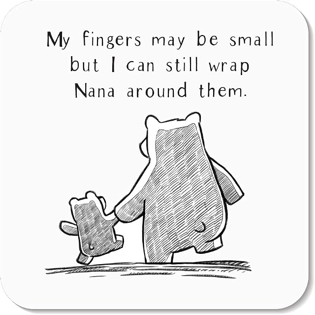 My Fingers May be Small but I can Still Wrap Nanny Grandma Nana Coaster by Rors and Wren - Lovely Sentimental Gift for Grandparent - Coaster Gloss Finish Size 9x9 cm (Nana)