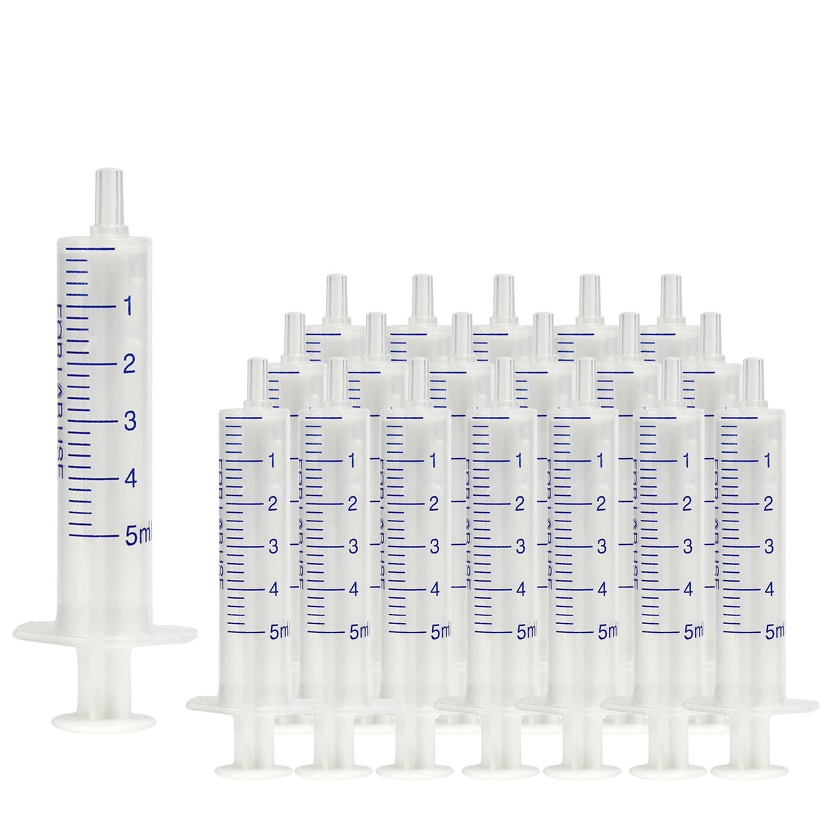 20 PCS 2 ml Plastic Syringe with Measurement, Slip Tip and No Rubber Plunger Small Syringe for for Scientific Lab Injection , Refilling, Measuring Liquids, Oil or Glue Applicator