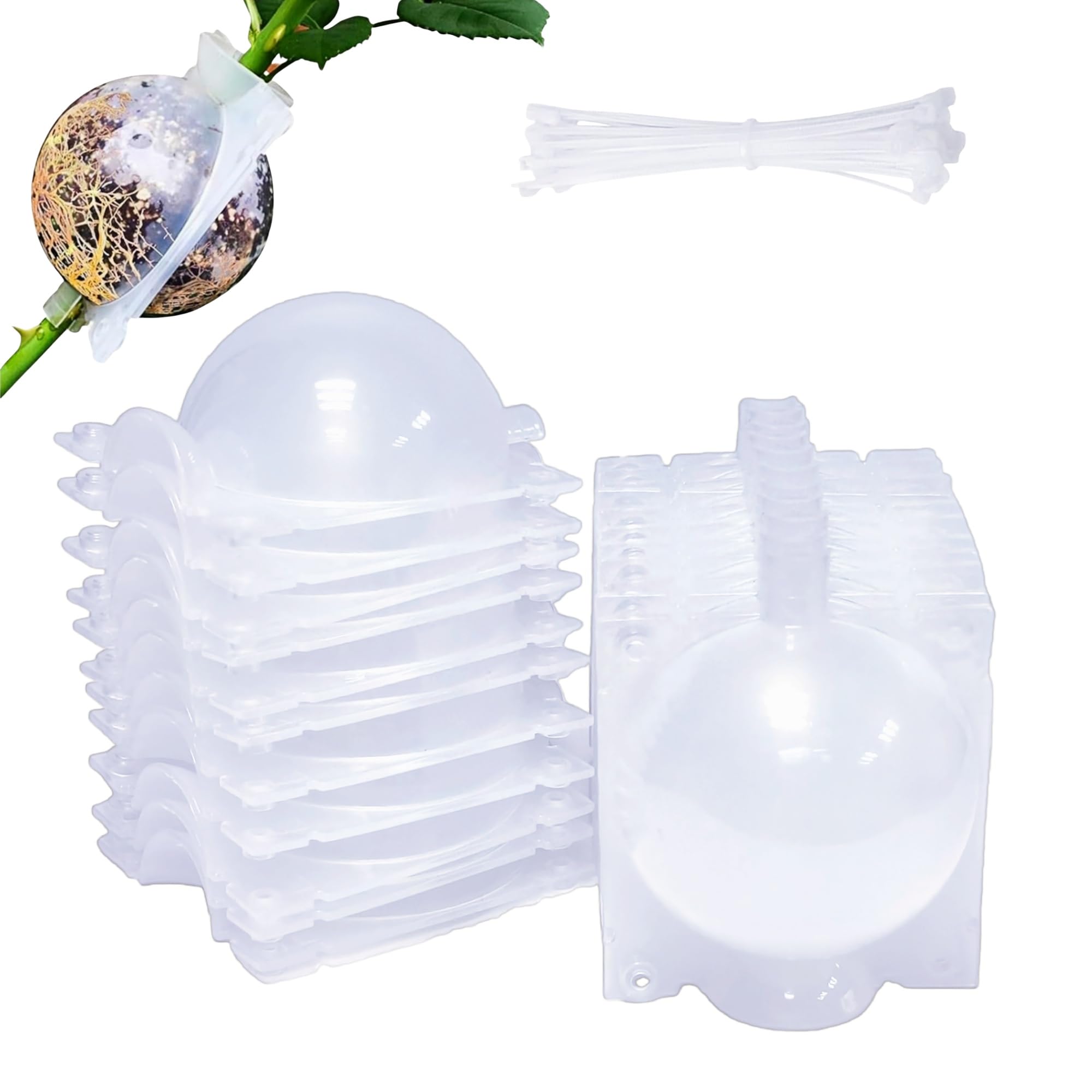 RIZTGAE 10 PCS Root Trainers,Reusable Transparent Propagators for Plants Gardening Tools Plant Propagation Buddy Plant Root Growing Box Tree Propagation Tubes Propagation Kit (With Extra Zip Ties)