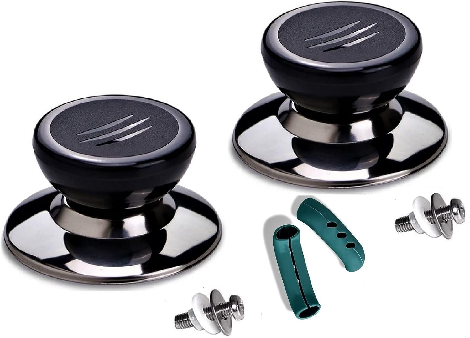 Universal Pot Lid Cover Knob Handle Stainless Steel Base Circular