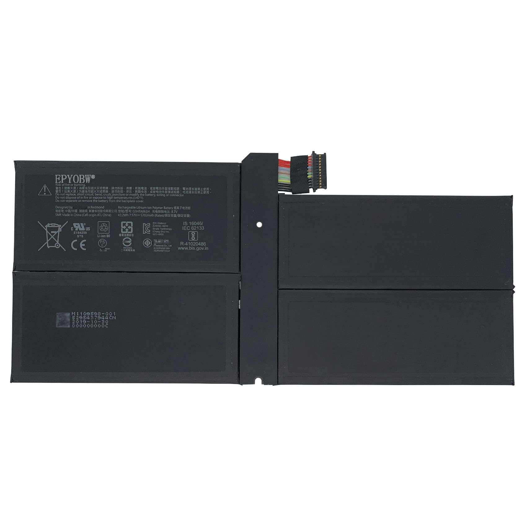 Surface Pro 7+ LTE バッテリー90％以上 Model 1961 Microsoft Surface Pro 7 (1866) Battery G3HTA061H DYNM03 5702mAh | eBay
