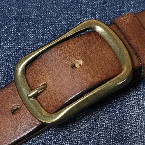 Men's 3.8Cm Genuine Leather Belt Fashion Brass Buckle Belts Luxury Jeans Belts2