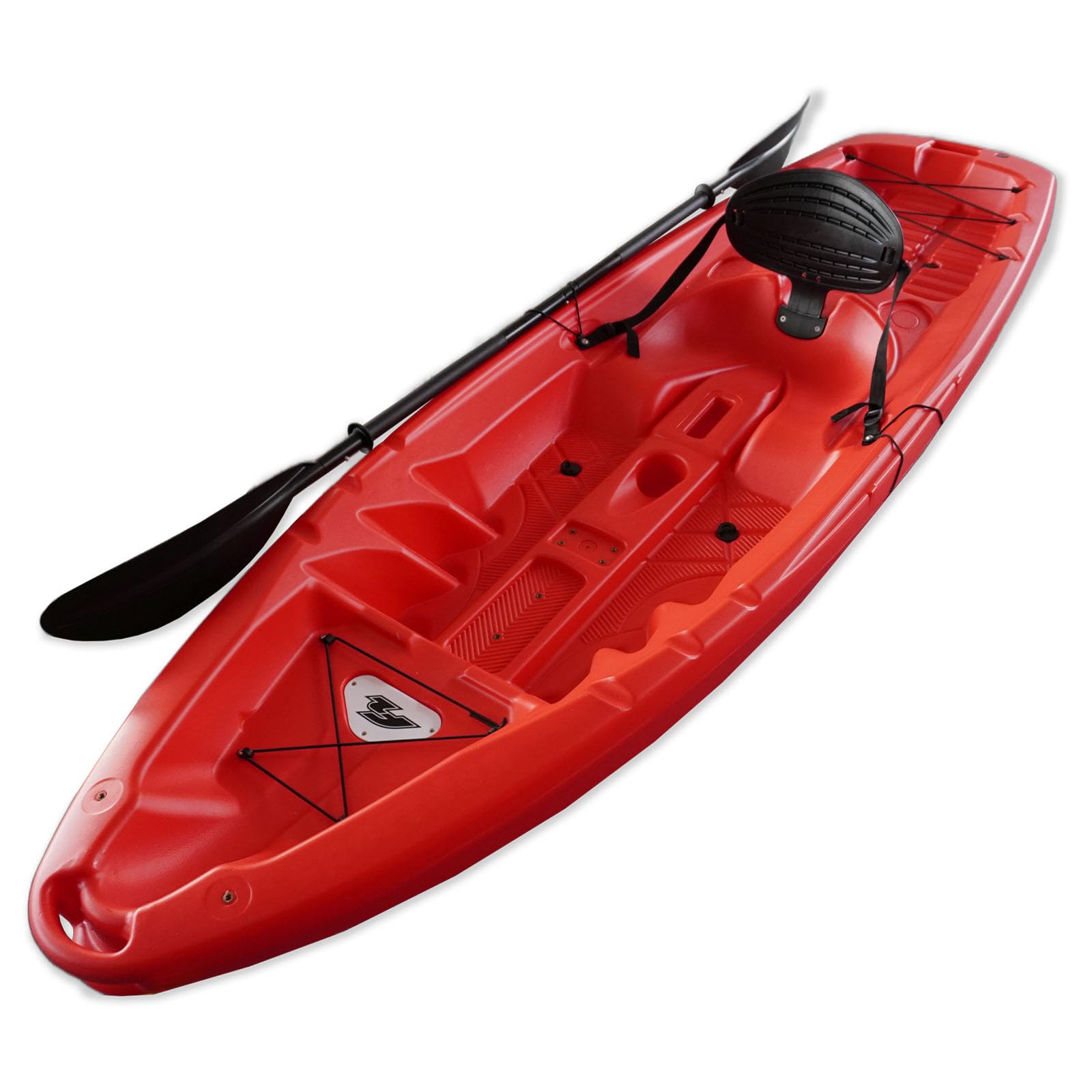 F2 Sommerangebot Marken Kajak Axxis Robustes Hartschalen Boot Angelkajak 1 Sitzer Rot inkl. 4 teiligem Paddel Viel Stauraum Modell 2026