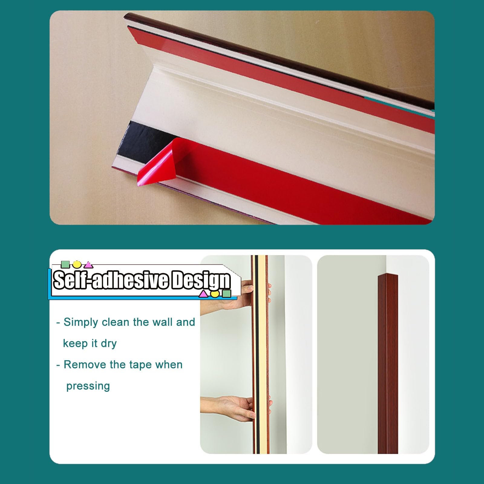Protectores de esquina de pared de 2.0 in de ancho, marco de ventana de puerta autoadhesivo, borde/parachoques para perros masticando virutas de pintura, papel pintado, lágrimas, huellas dactilares, t