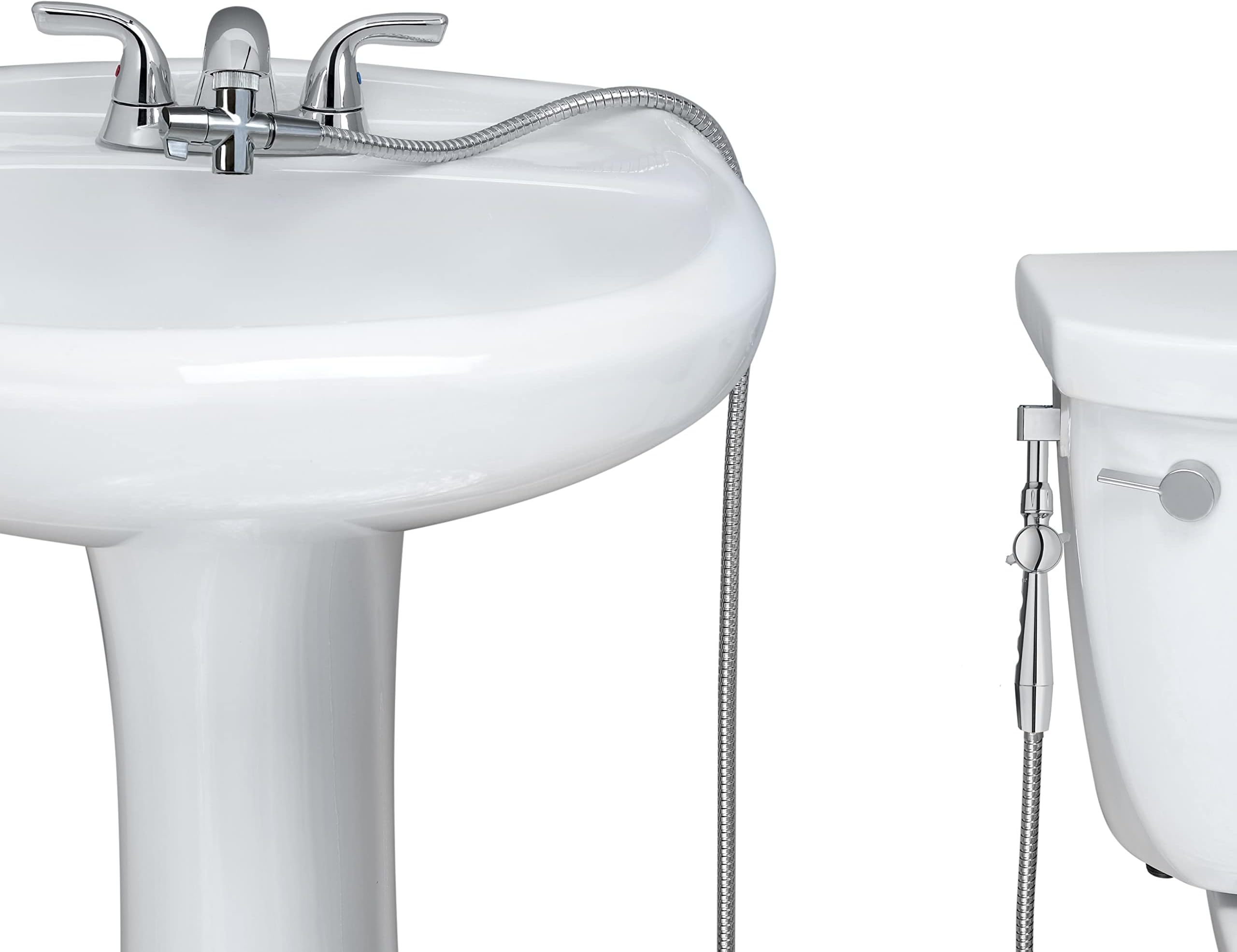 RinseWorks - Aquaus 360 Hand Held Bidet for Faucet - Warm Water Bidet - 2 Certified BackFlows - NSF 61 Compliant - Dual Pressure Controls – 3” to 11” Spray Reach - 3 Year Warranty – (Polymer Sprayer)