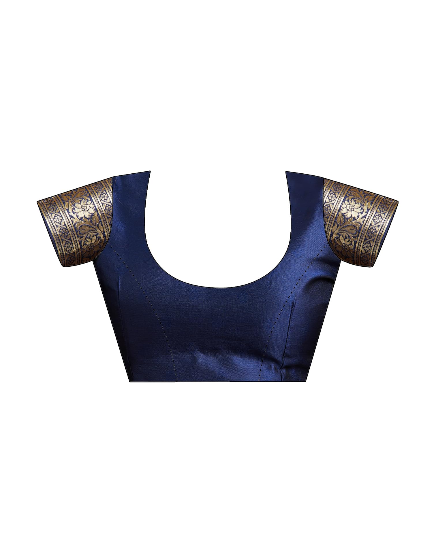SIRIL Women's Soft Silk Saree | Banarasi Silk Sari | Jacquard Zari Work Saree With Unstitched Blouse Piece (4051S576_Navy Blue) - Image 9 thumbnail
