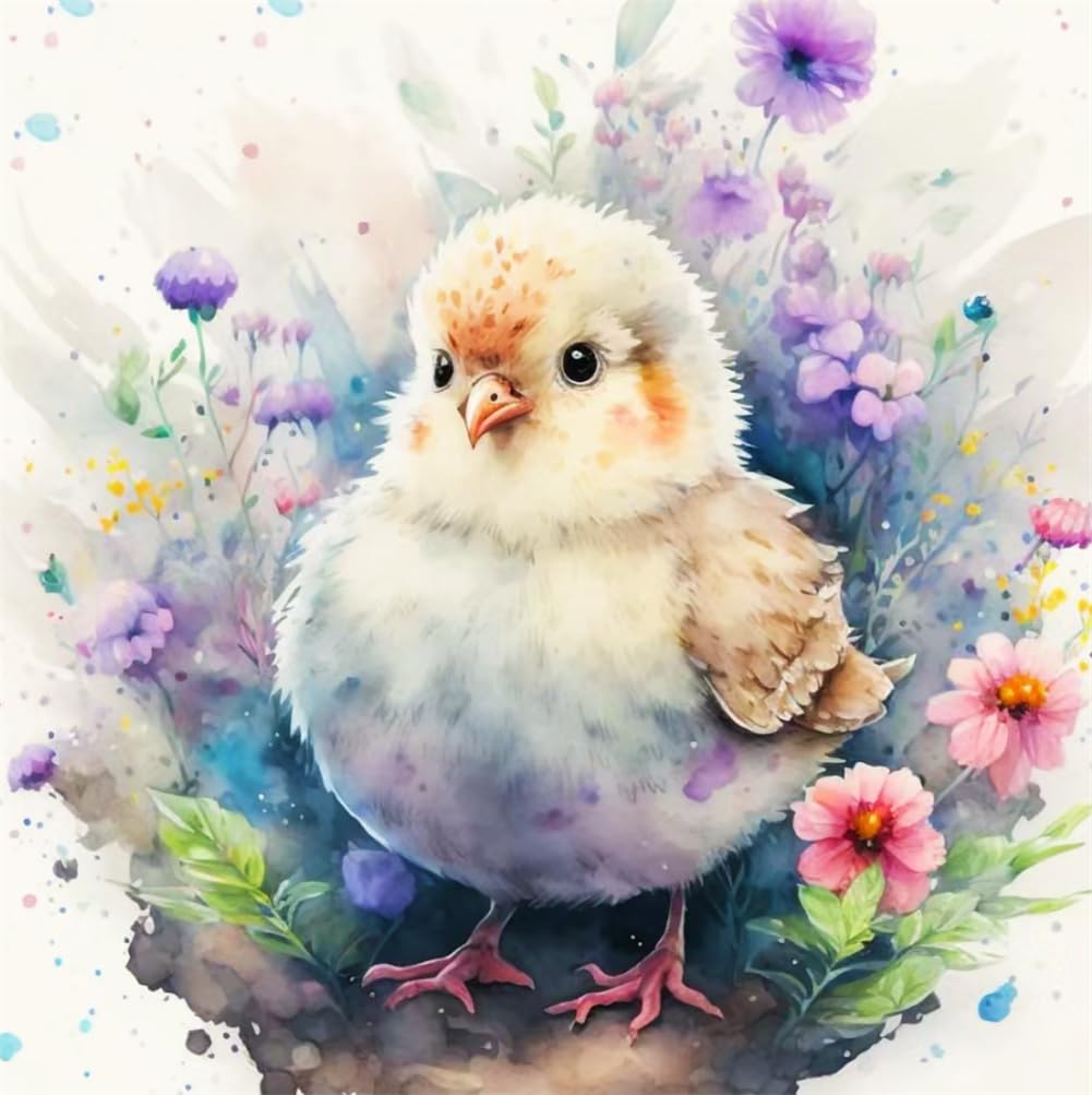 Amiiba Kit De Broderie Au Point De Croix Estampé, Cochon D'Inde Tenant Des Fleurs, 11 Ct, 38,9 X 41,9 Cm (hamster