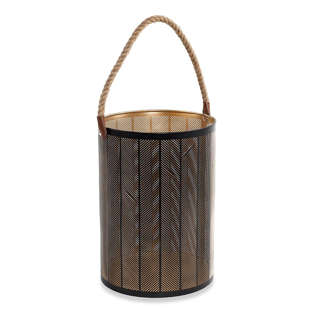 Homes r us Chevron Lantern, Black - Medium, 20x30 cm