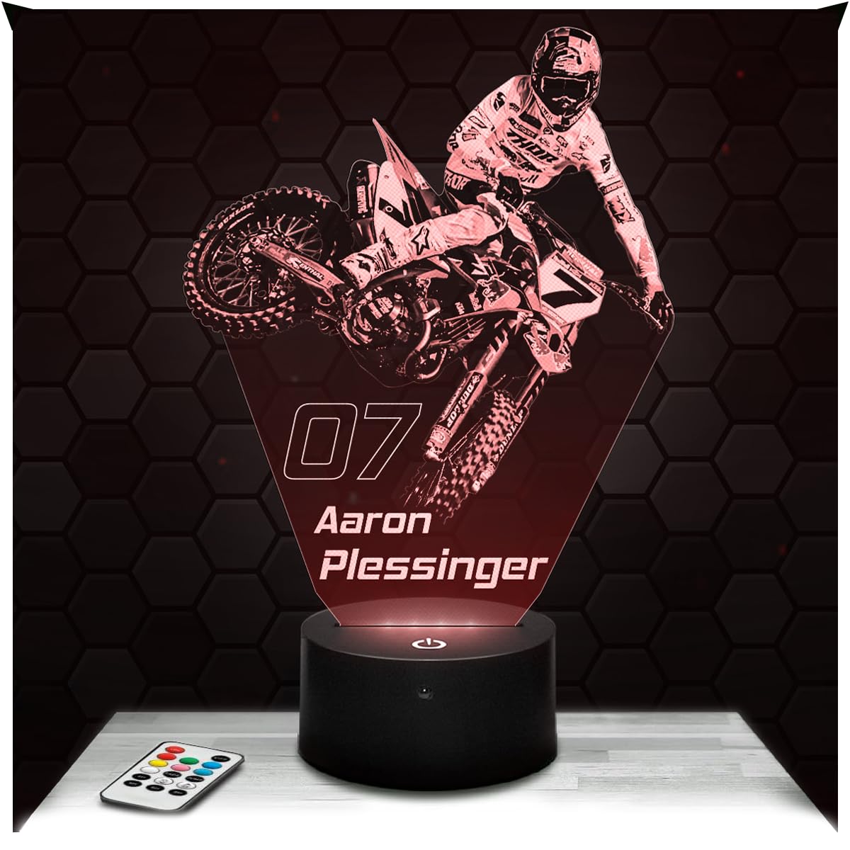 Lampephoto.fr - Aaron Plessinger Motocross 3D Lamp Decoration Supercross, Gift Idea for Men Aaron Plessinger Motocross Adult Night Light Room Decor, Original Christmas Gift Idea for Men, Gifts