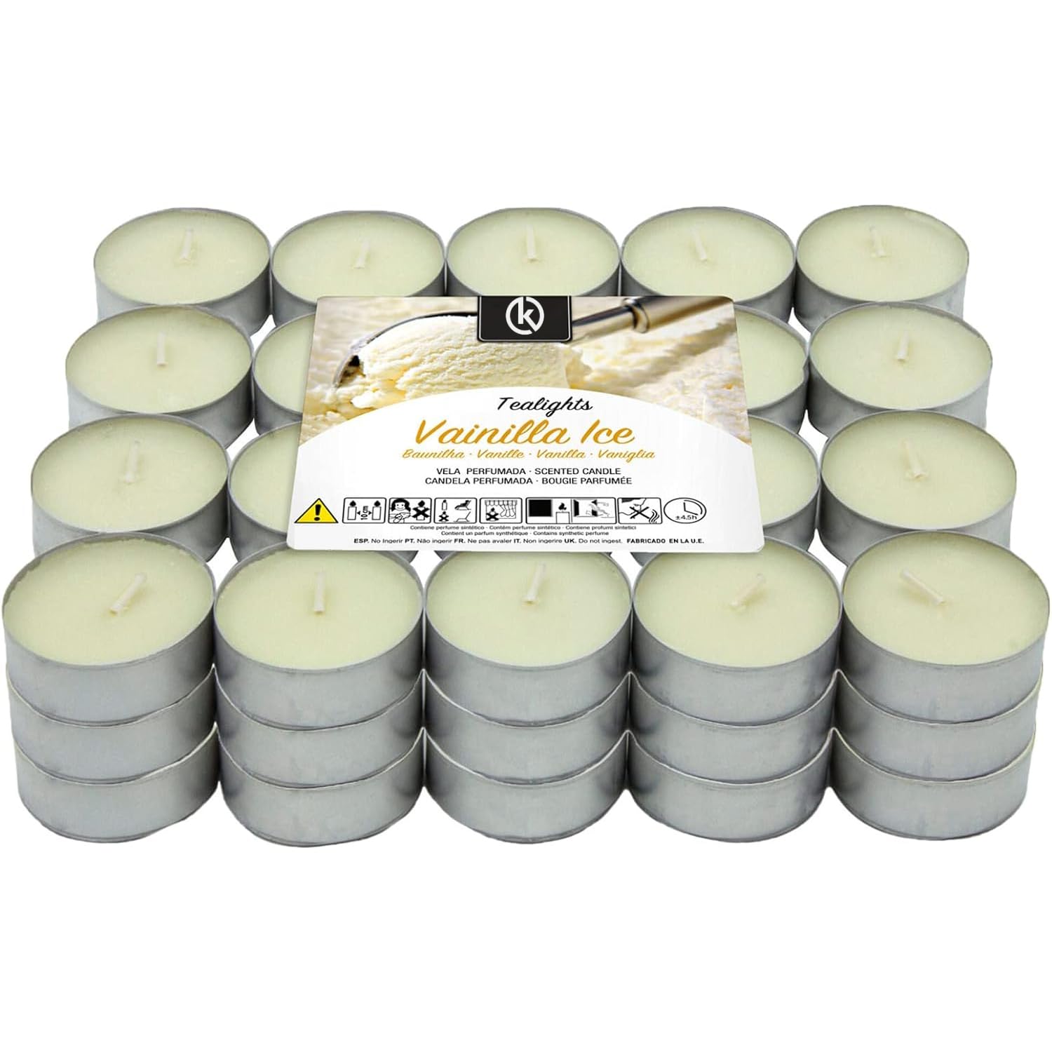 KROWN - Velas de Té Perfumadas, Velas Decorativas Aromáticas (Vainilla, 20 Velas)