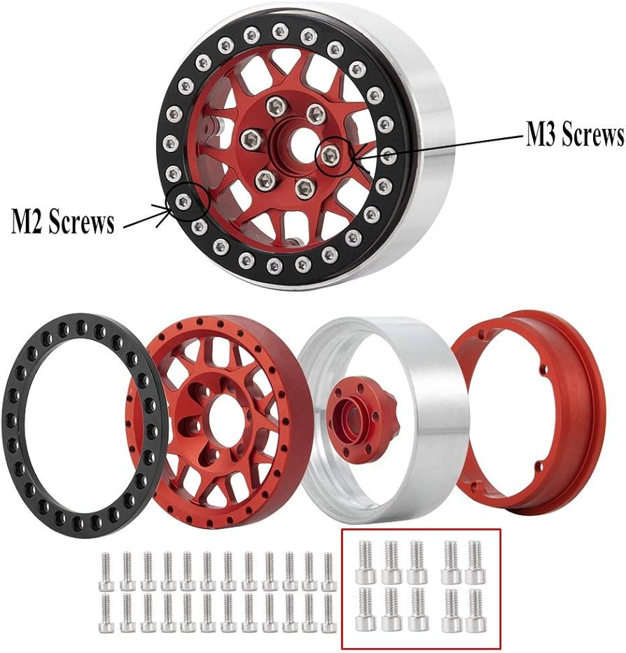 Amazon | RCLions M3X6 M3ネジ 20個 1.9/2.2インチ ビードロック