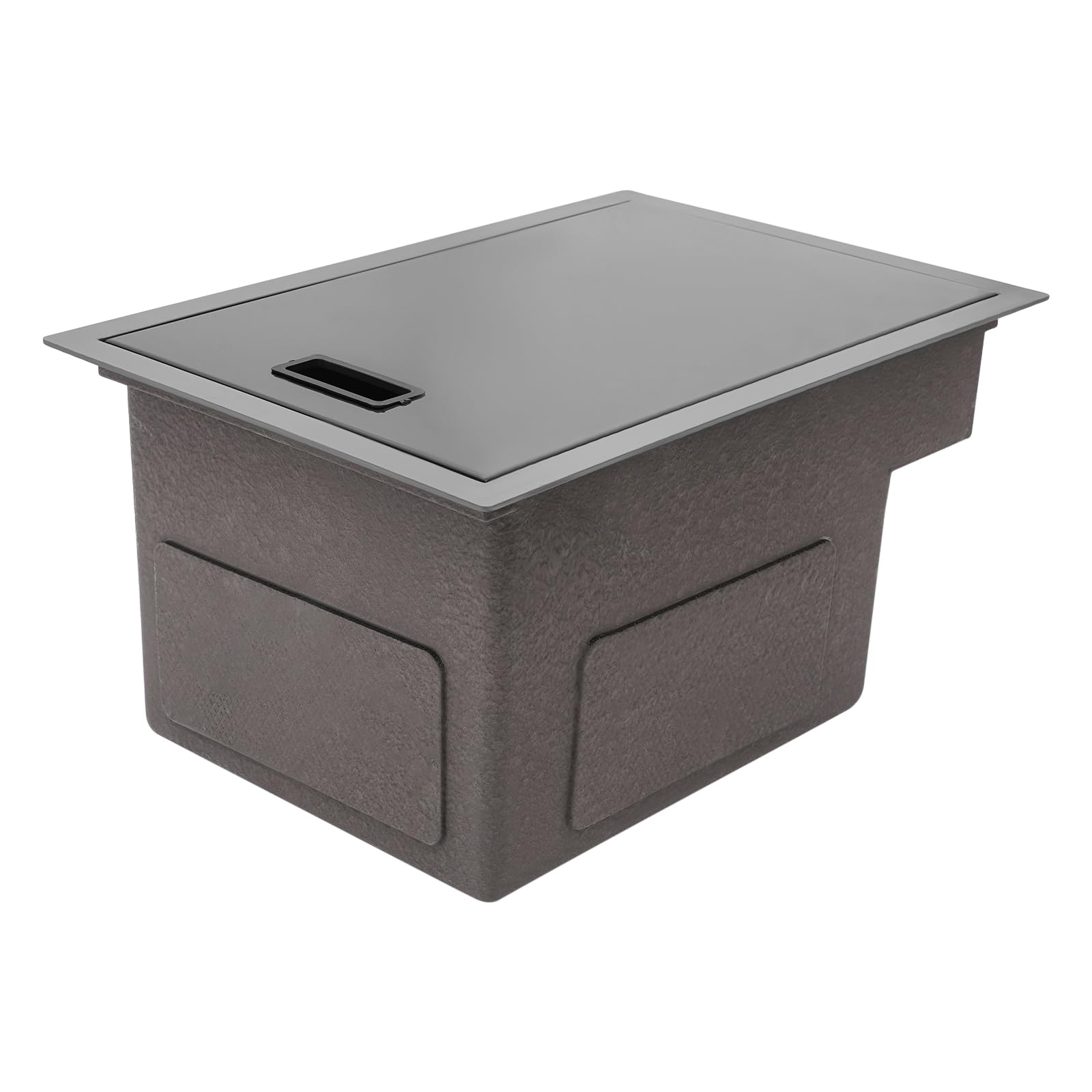 Lavello da cucina in acciaio inox, colore grigio, con coperchio, pieghevole a 360°, rubinetto singolo 45 x 30 x 23 cm, adatto per cucine domestiche e grandi e roulotte