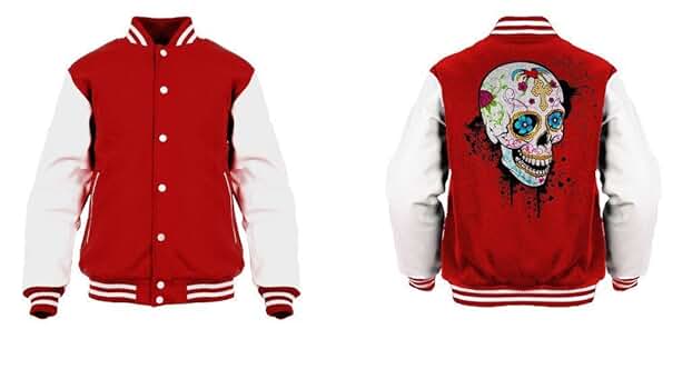 Amazon.com: Urban Species Men's Sugar Skull Gothic Varsity