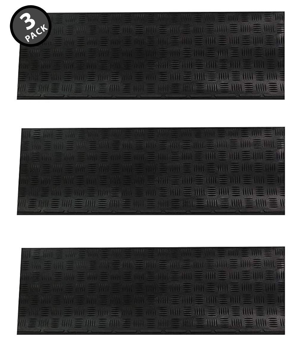 Envelor Anti-Slip Rubber Stair Treads - 12x50 Inch Checker Pattern, 6 Pack, Indoor/Outdoor Non-Slip Step Mats - View #5