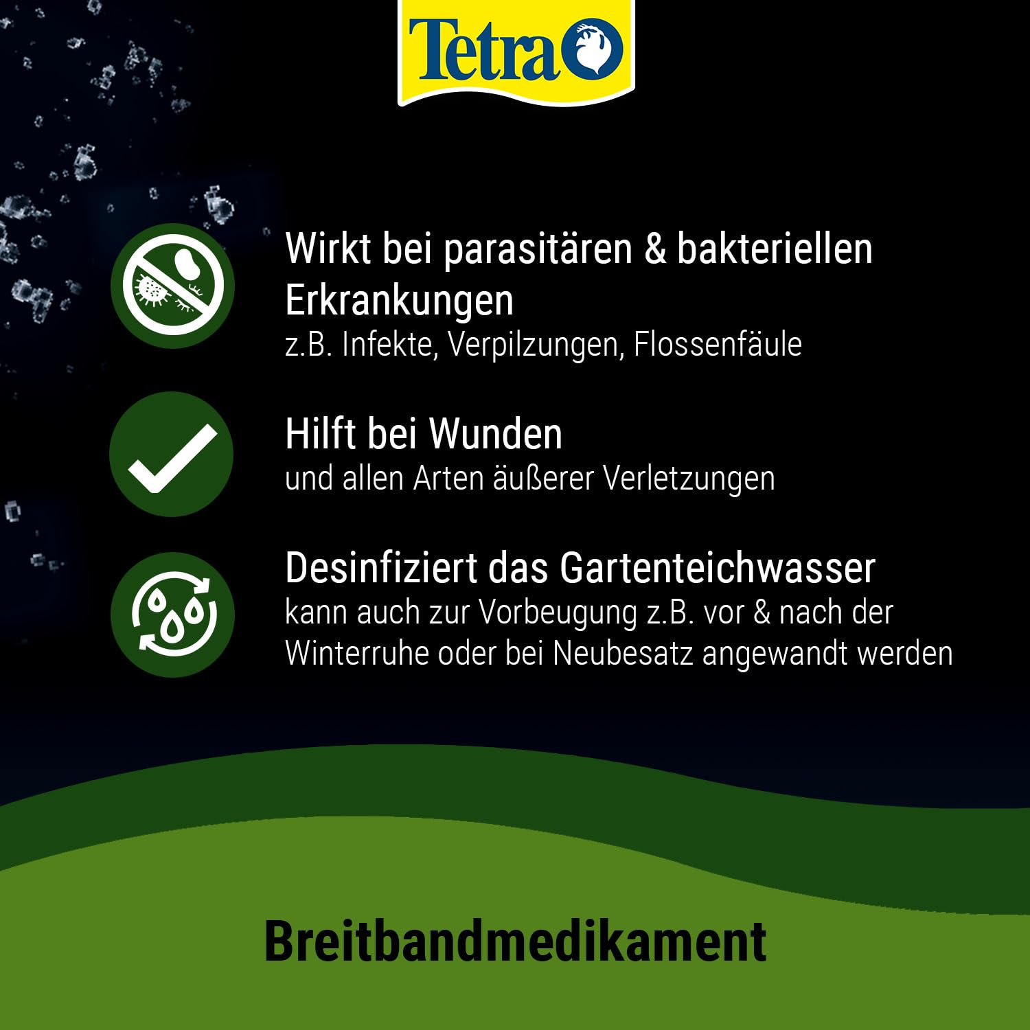 Tetra Pond MediFin - Medikament für Teichfische gegen die häufigsten Krankheiten, auch zur Vorbeugung und Desinfektion, 3 L