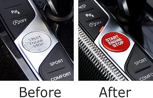 Miniatura 3 de iJDMTOY Cubierta decorativa de aluminio anodizado para motor de arranque/parada, compatible con BMW G20 3 Series, G22/G26 4 Series i4, G15 8 Series,