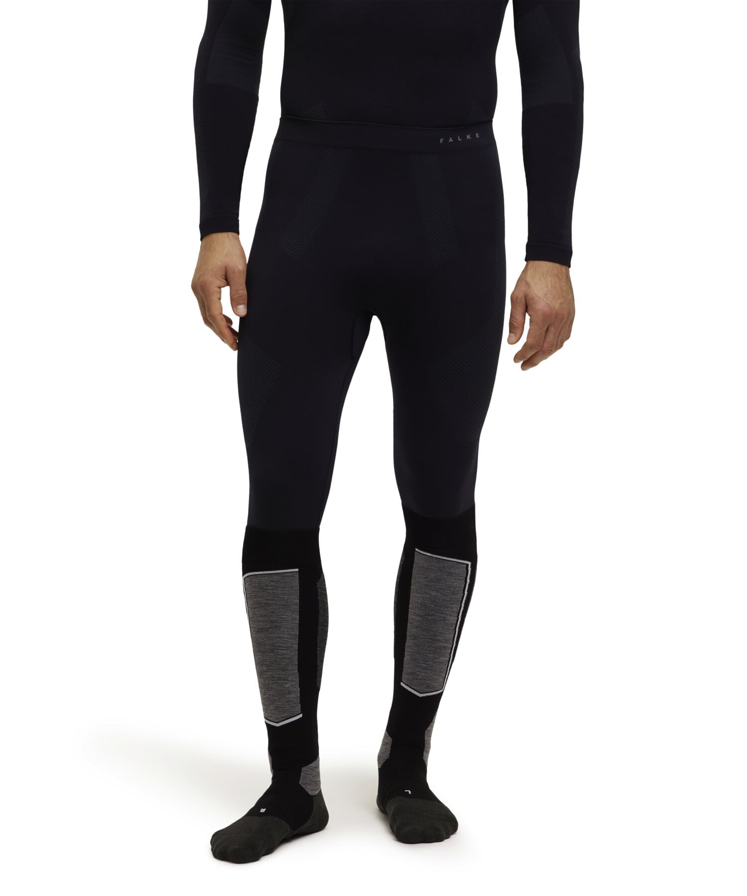 FALKE Warm Long M Ti Fil Fonctionnel séchage Rapide 1 pièce, Couche de Base inférieure Homme, Noir Black 3000, S