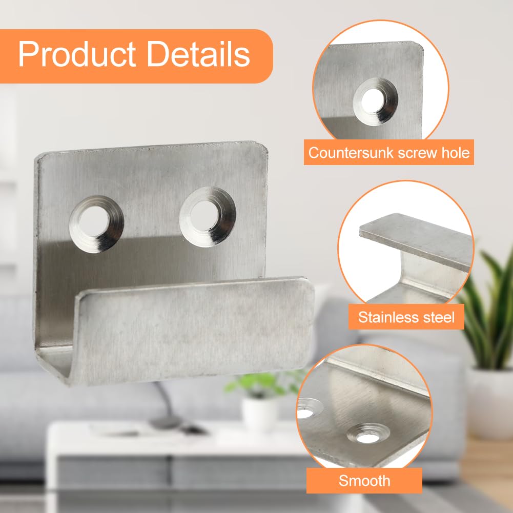 10 Pieces Tile Wall Hangers, Stainless Steel U Shaped Wall Brackets With 20 Screws+20 Expansion Tubes+1 Storage Bag, Billboard Holder Holder For 5 thumbnail image