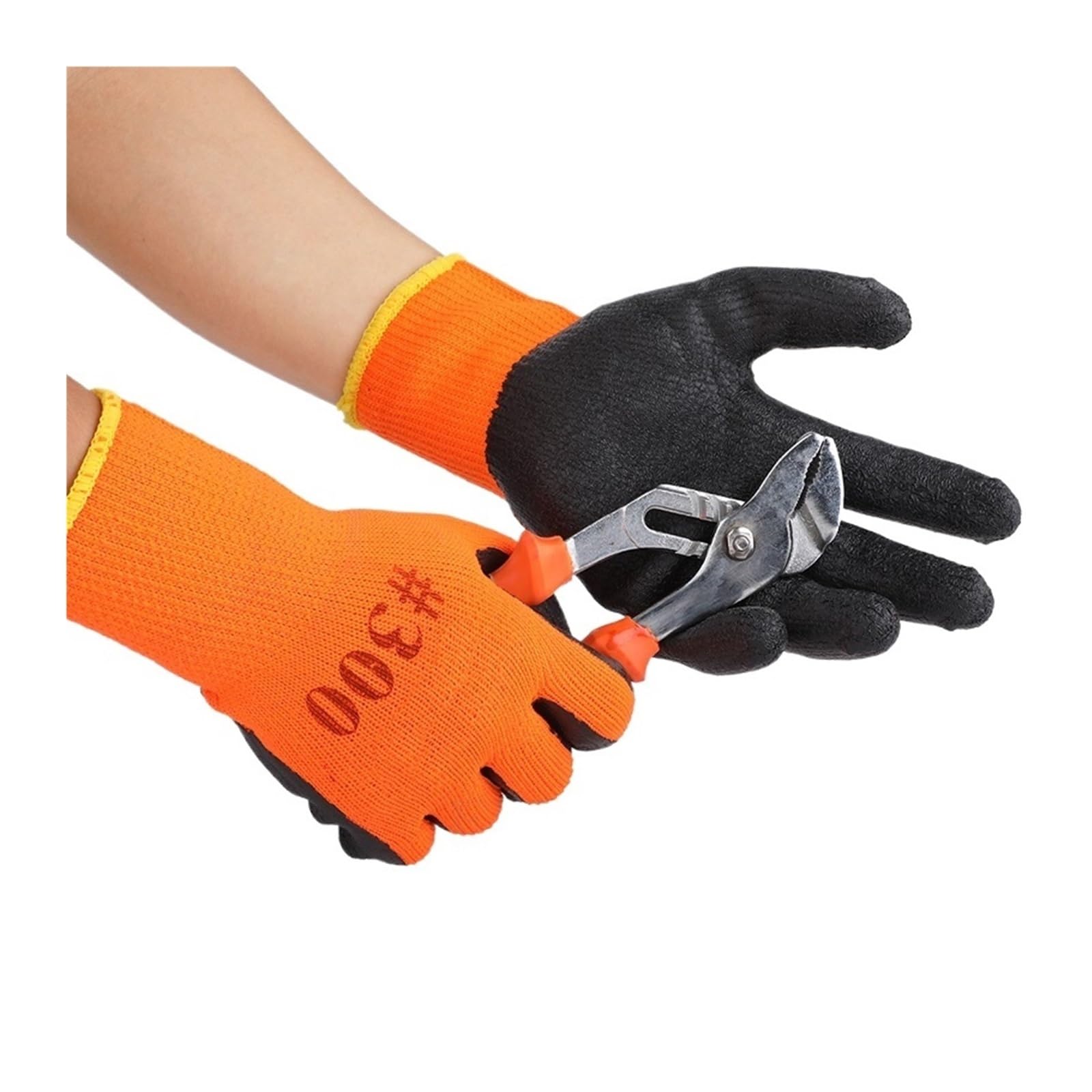 Guanti da lavoro impermeabili antiscivolo termici invernali 5 paia rivestiti in gomma in lattice for la sicurezza dei costruttori di riparazioni in giardino(Thicken XL)