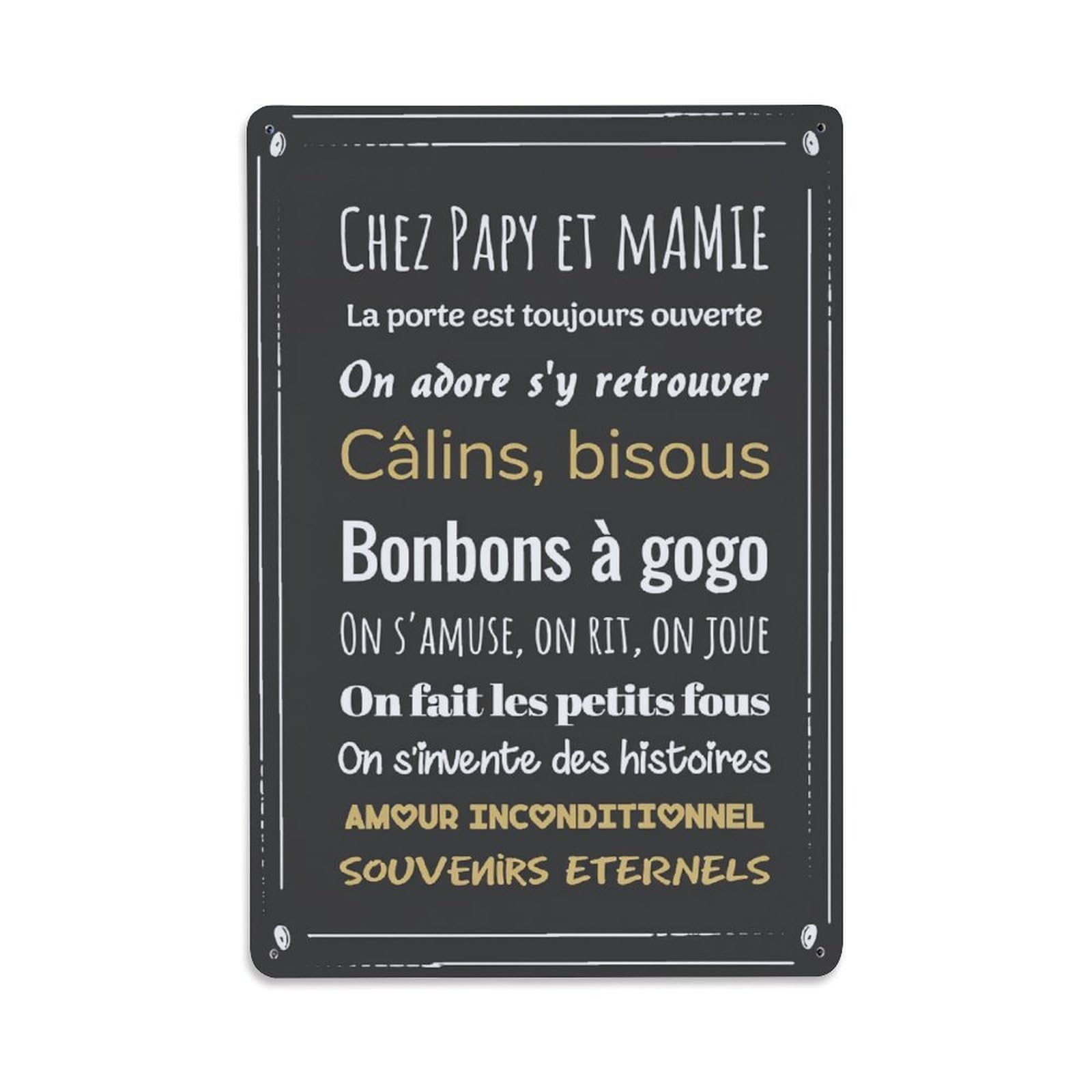 Enderetf Vintage At Grandpa And Grandma's House The Door Is Always Open Tin Sign Metal Poster, Home Bar Garage Man Cave Cafe Indoor & Outdoor Wall Decoration 8X12inches
