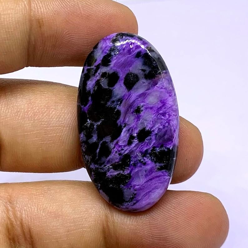 Charoite naturelle de qualité supérieure pour bague et collier - 3