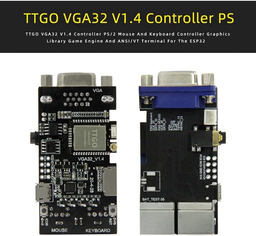 fenlan FabGL VGA32 VGA ESP32 PSRAM Module V1.4 Controller PS/2 Mouse Keyboard Graphics Library Game ANSI/Terminal Circuits