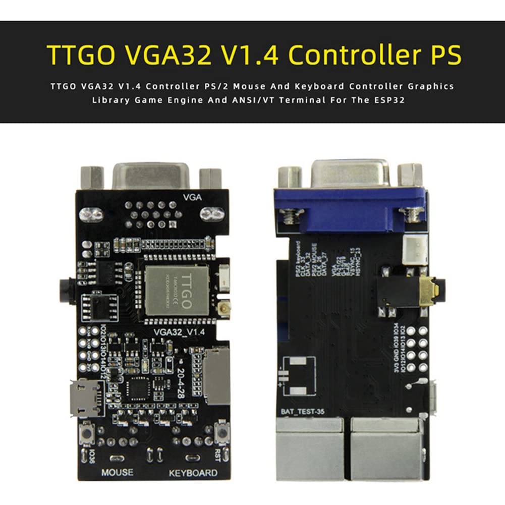 FabGL VGA32 VGA MóDulo PSRAM V1.4 Controlador PS/2 RatóN Teclado GráFicos Biblioteca Juego ANSI/VT Terminal Circuitos