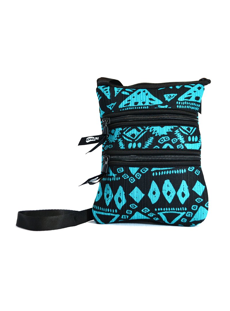 NupouchSling Hipster Cross Body Purse Women's Handbag, Blue Aztec