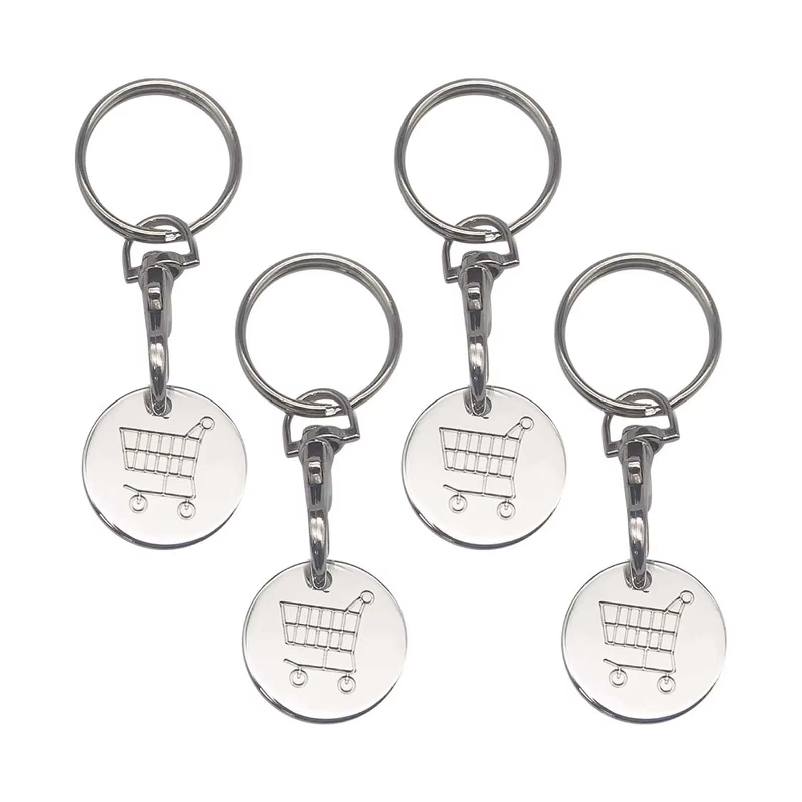 YIXINHE 4 Pcs New Pound UK Coin Trolley Token |Trolly Shopping Coin | Trolley Tokens for Supermarket Cart Trolley Key | Shopping Trolley Token Keyrings