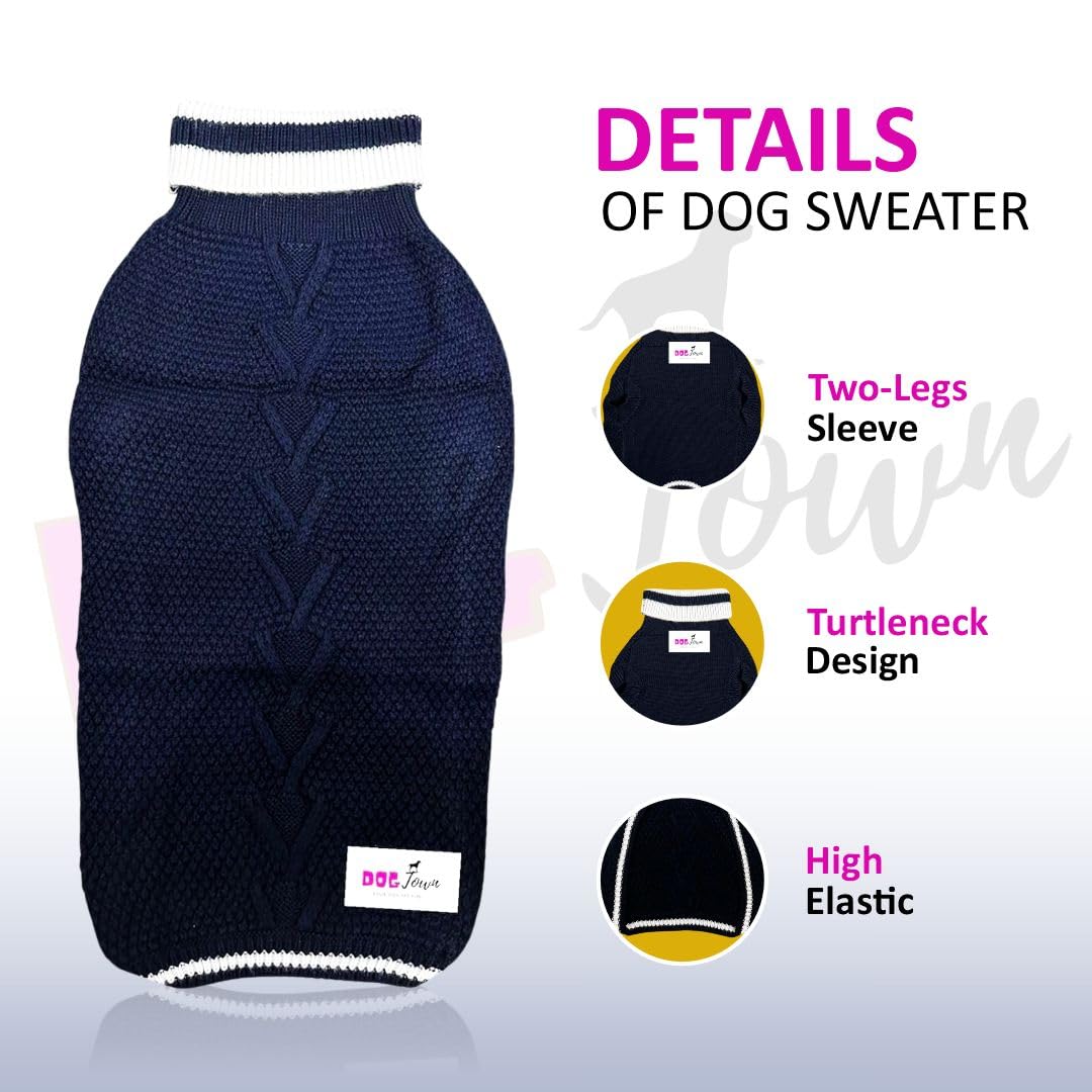 DOGTOWN Sweater - Lightweight, Stretchable High Neck Pullover for Small to Large Dogs - Soft and Warm Pet Clothes for Cold Weather (Green, 18 INCH) 3