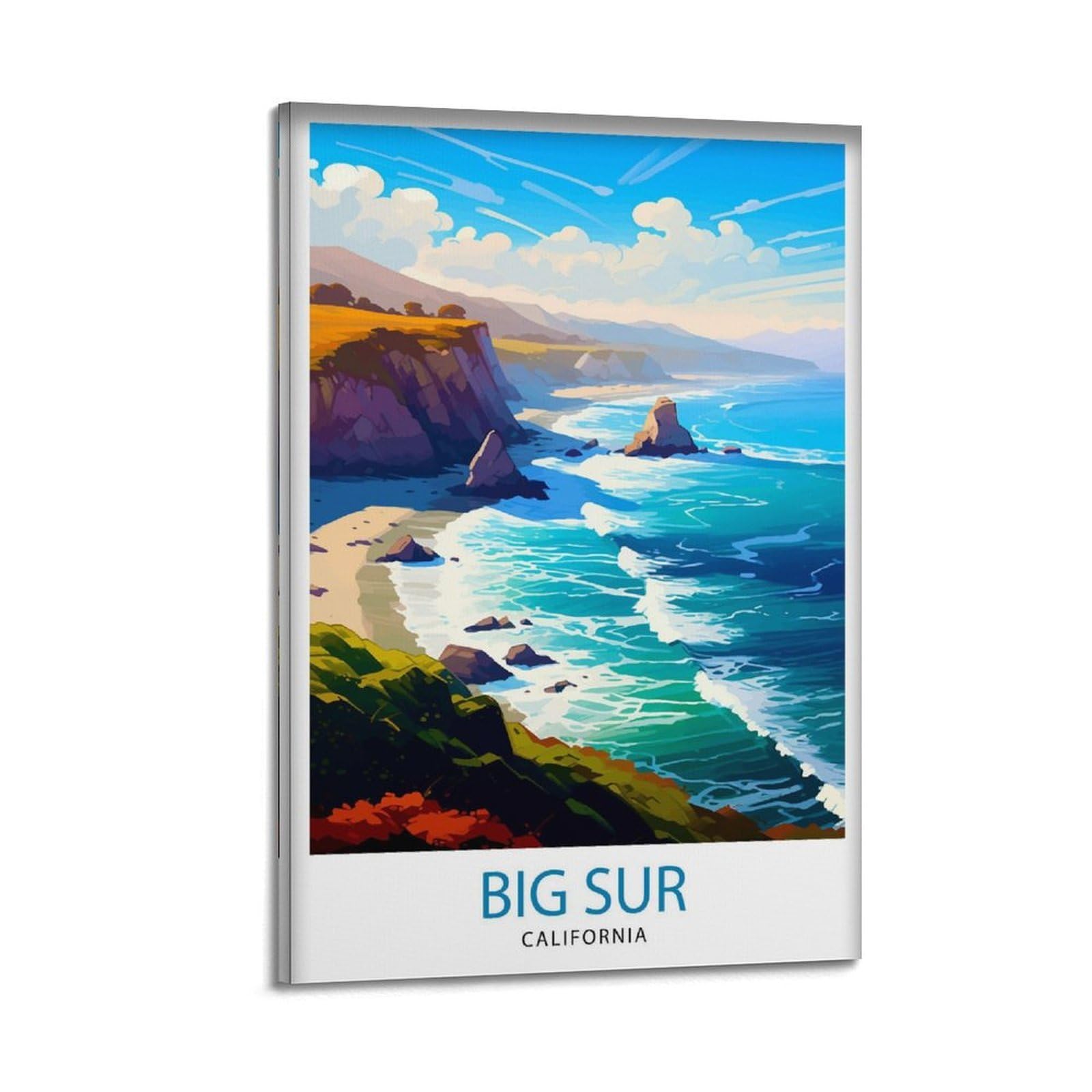 xiaoxiaoshen Big Sur California Travel Home Coastal Landscape Gift_5_3 Canvas Poster Wall Art Prints Room Aesthetic Murals Bedroom And Living Decorations 24x36inch(60x90cm)