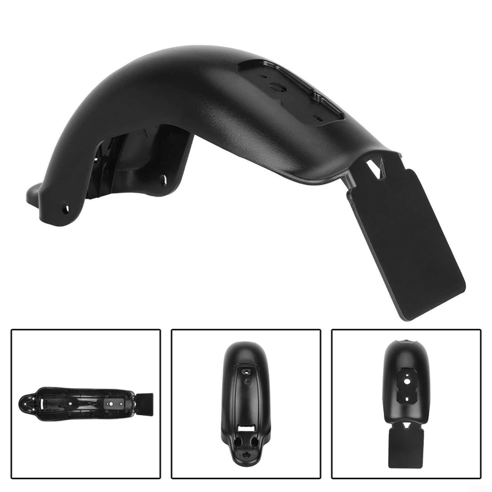 Guardabarros trasero para patinete eléctrico DUCAT/Jeep Pro II, protector contra salpicaduras negro ABS (328 x 111 x 84 mm), diseño ligero de 166,5 g, protección resistente al desgaste contra el barro