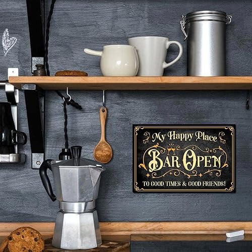 Miniatura 6 de Letreros de barra de metal abierto retro letreros de barra de aluminio para el hogar bar pub hombre cueva placa decorativa de 8 x 12 pulgadas